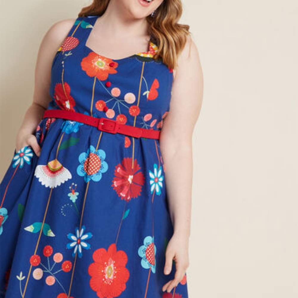 Modcloth Biking through Brussels dress in folksy f - Picture 1 of 4